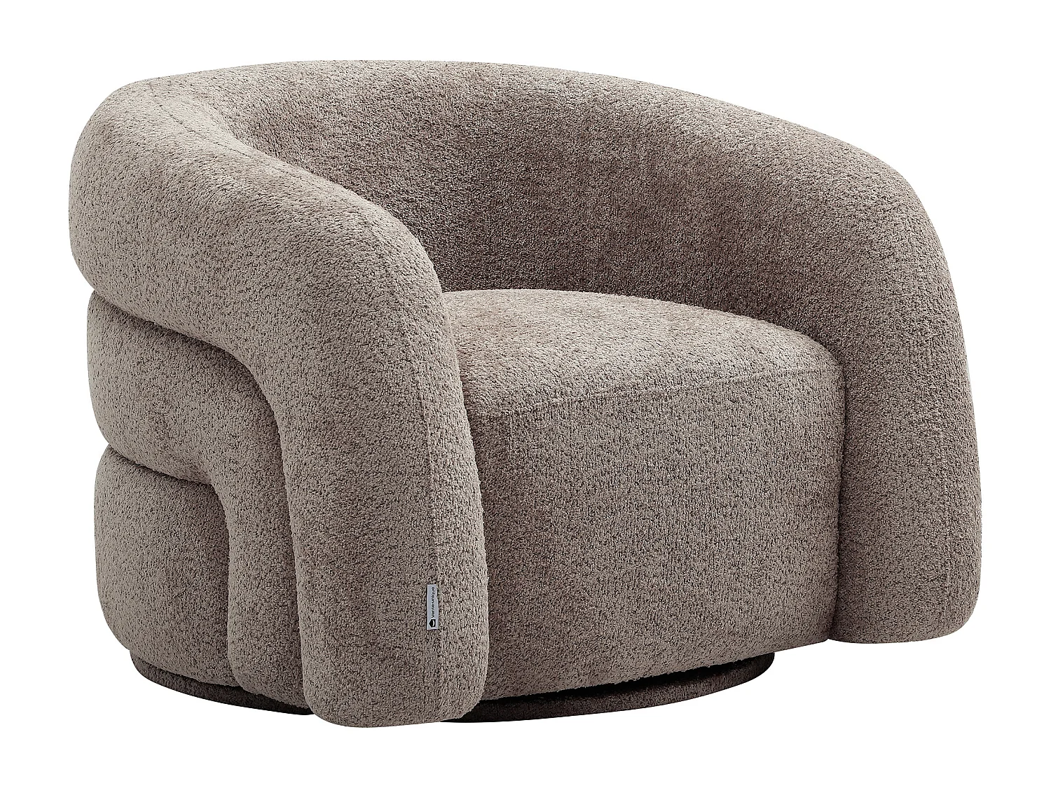 Fauteuil pivotant en tissu bouclette taupe LAPIOTA de Maison Céphy