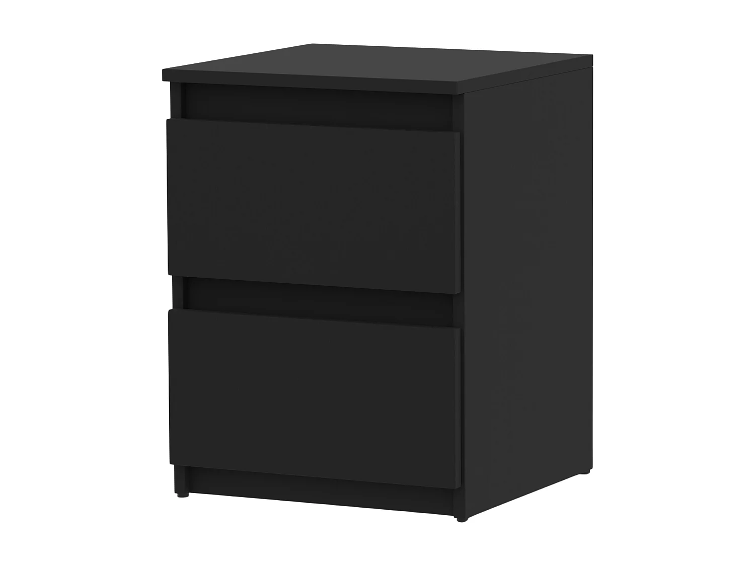 Table de chevet Noir  40X40X54cm, 2 tiroirs, meuble de nuit pour chambre à coucher