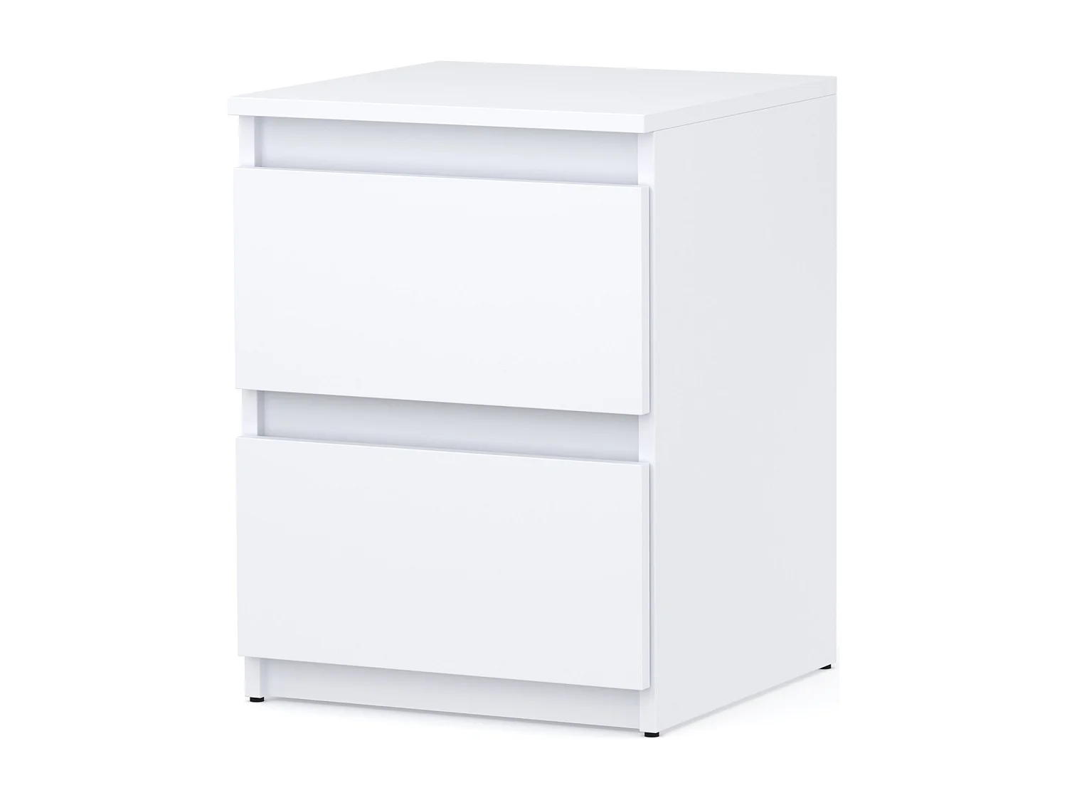 Nachtkastje Wit 40x40x54 cm, met 2 lades, nachtkast voor de slaapkamer