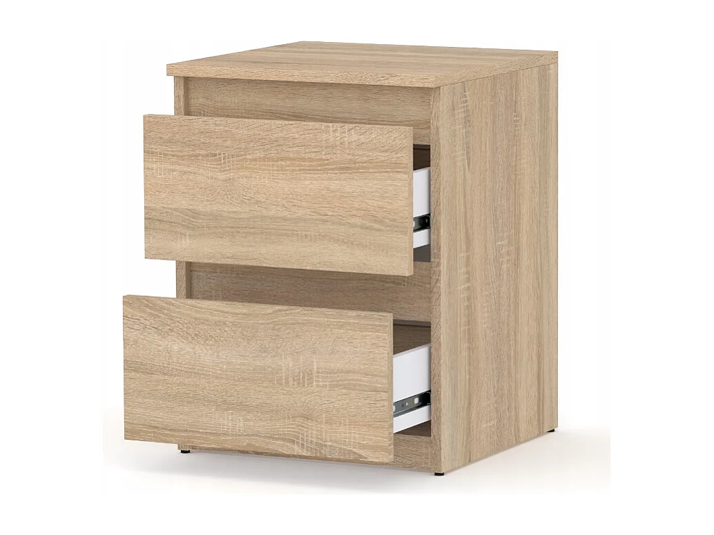 Nachtkastje in Sonoma-eik 40x40x54 cm, met 2 lades, nachtkast voor de slaapkamer