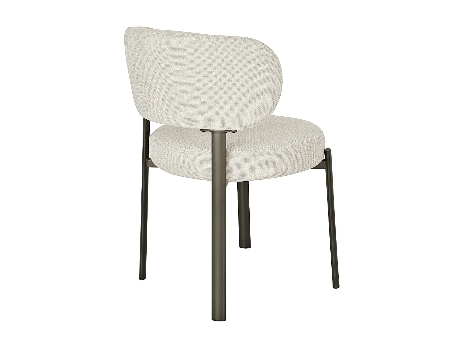 Lot de 6 chaises en tissu texturé et métal bronze - Crème - ASILOVA