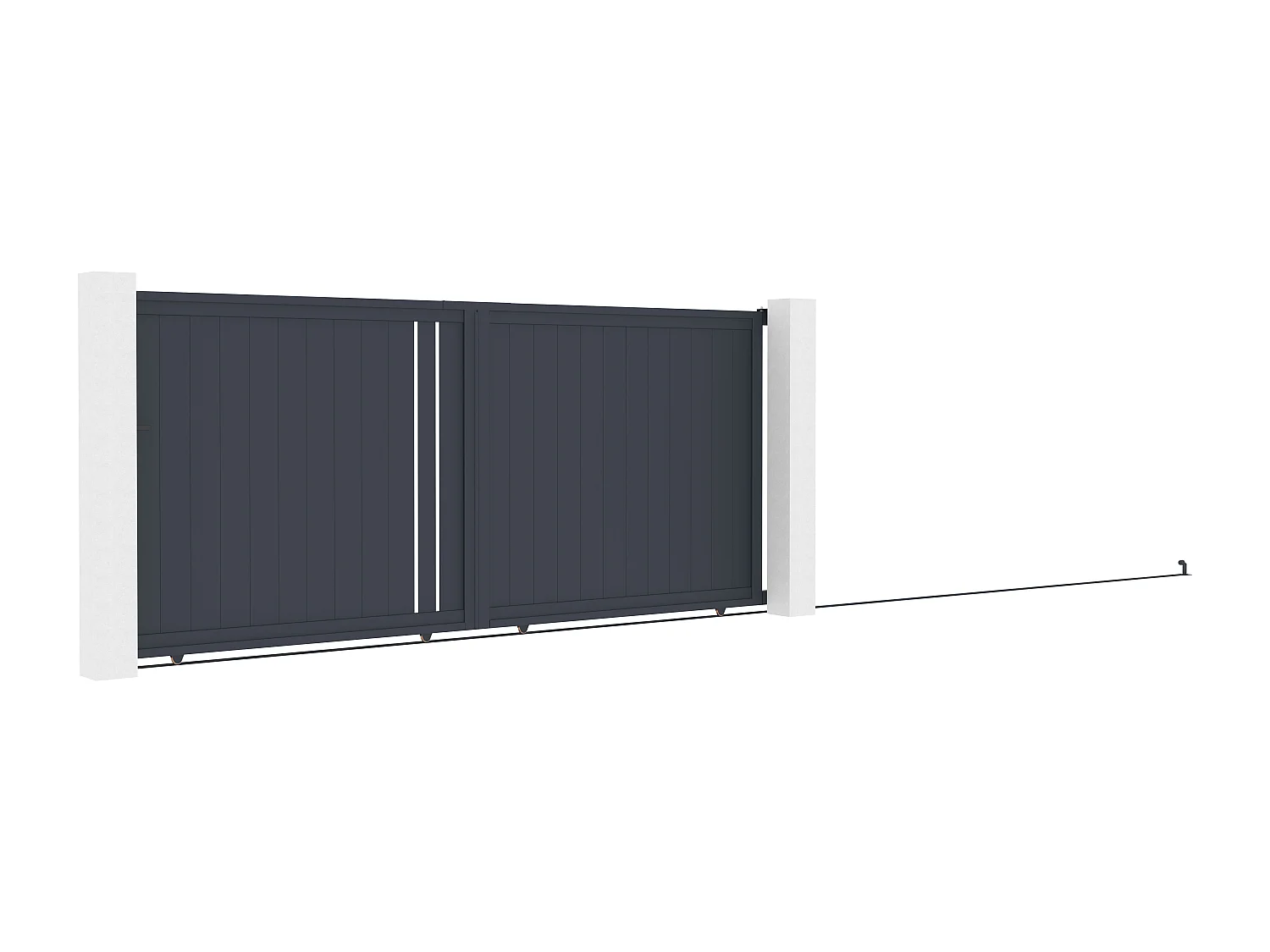Portail électrique coulissant en aluminium semi ajouré L421 x H180 cm anthracite - TOROMA