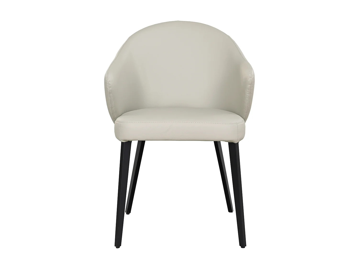 Lot de 2 chaises avec accoudoirs en cuir et acier noir - Beige - MIBELLY de Maison Céphy