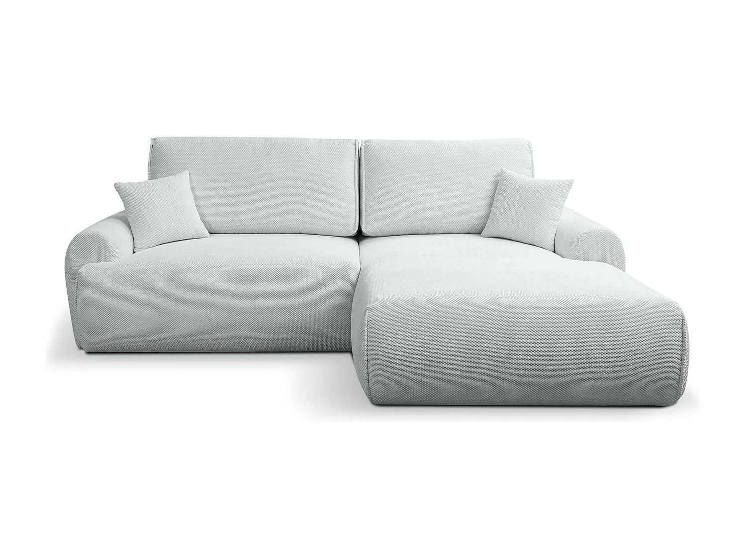 Canapé d'Angle droit avec fonction de couchage Noboo coffre en gris clair du fabricant -VINOTTI