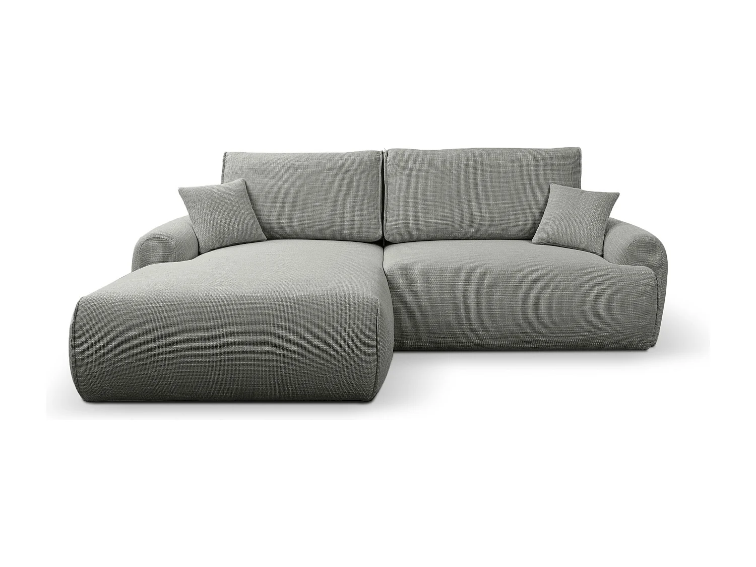 Canapé d'Angle gauche avec fonction de couchage Noboo coffre en gris direct fabricant, livraison et installation offertes