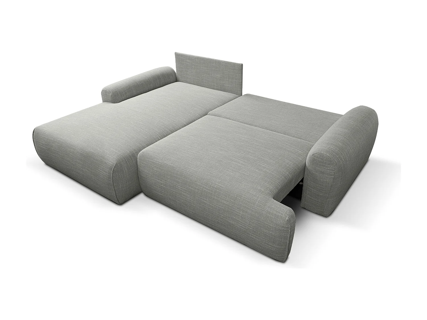 Canapé d'Angle gauche avec fonction de couchage Noboo coffre en gris direct fabricant, livraison et installation offertes