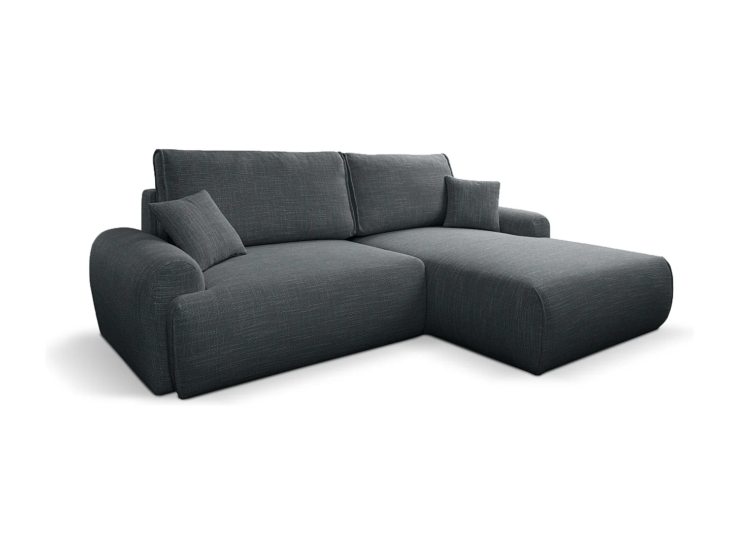 Canapé d'Angle droit avec fonction de couchage Noboo coffre en anthracite direct fabricant, livraison et installation offertes