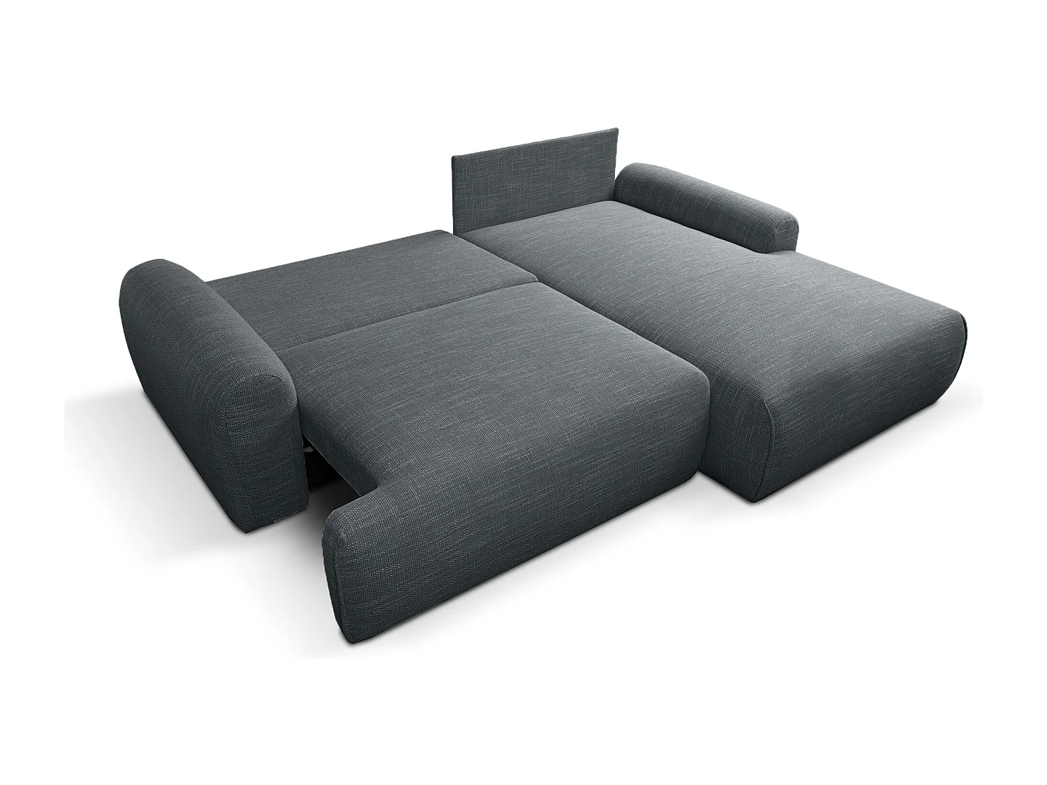 Canapé d'Angle droit avec fonction de couchage Noboo coffre en anthracite direct fabricant, livraison et installation offertes