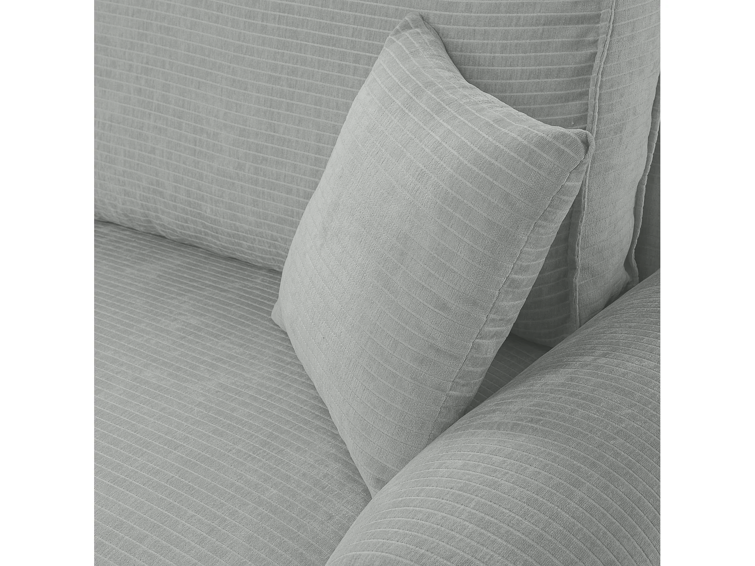 Divano letto angolare sinistro con vano contenitore Noboo in velluto a coste grigio chiaro del produttore - VINOTTI