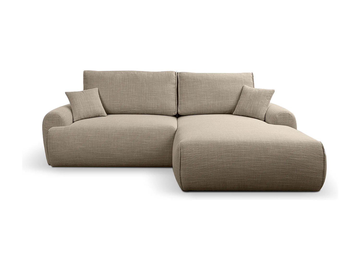 Canapé d'Angle droit avec fonction de couchage Noboo coffre en brun du fabricant -VINOTTI