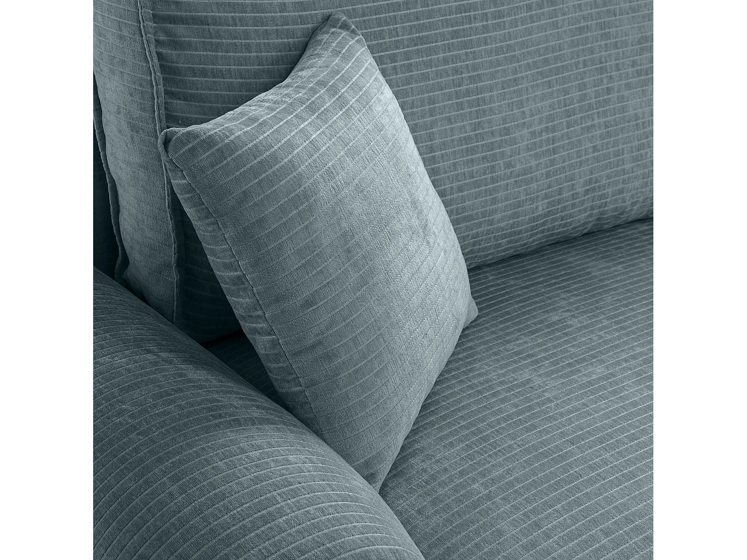 Canapé d'Angle droit avec fonction de couchage Noboo coffre en velours côtelé bleu du fabricant -VINOTTI