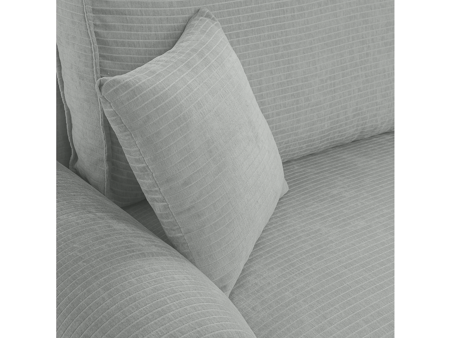 Divano letto angolare destro con vano contenitore Noboo in velluto a coste grigio chiaro del produttore - VINOTTI