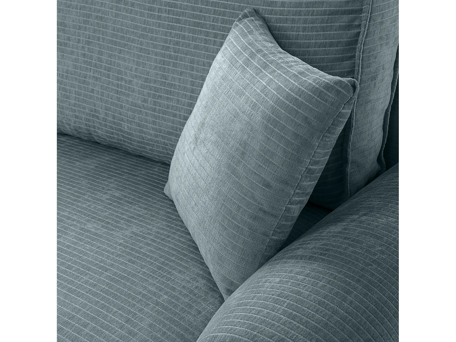 Divano letto angolare reversibile con vano contenitore universale Noboo in velluto a coste blu del produttore - VINOTTI