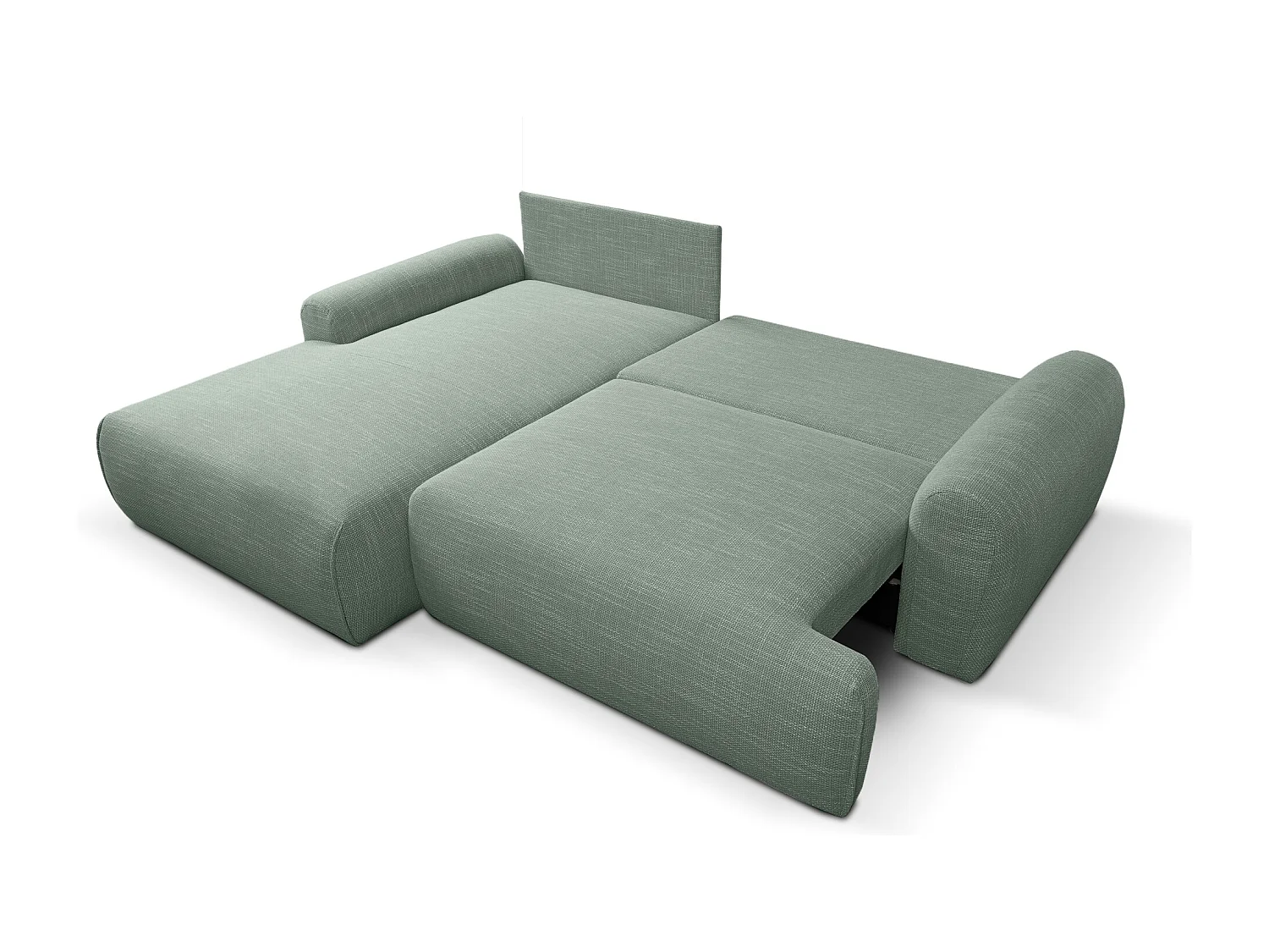 Divano letto angolare sinistro con vano contenitore Noboo in verde del produttore - VINOTTI