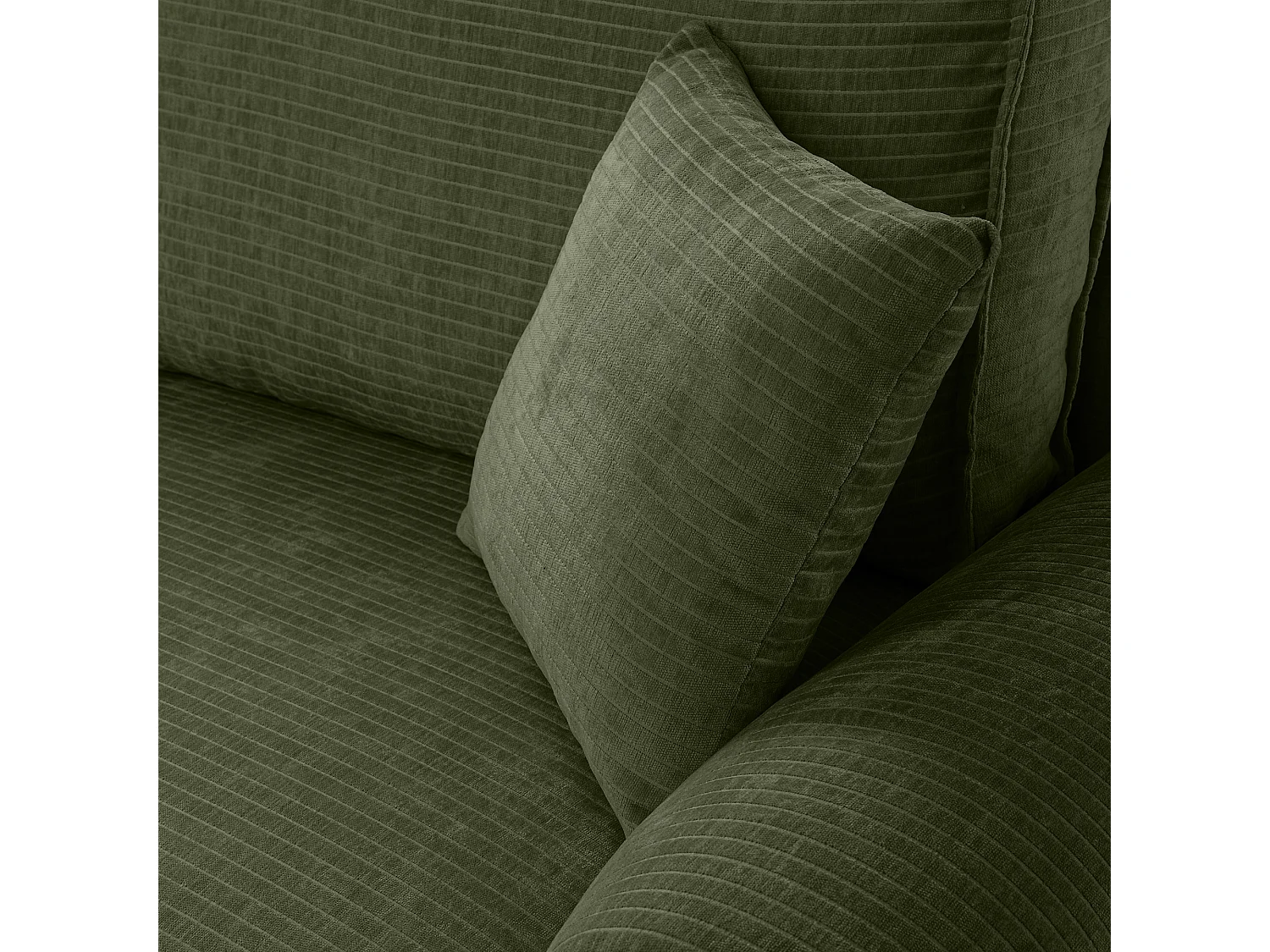 Canapé d'Angle gauche avec fonction de couchage Noboo coffre en velours côtelé vert du fabricant -VINOTTI