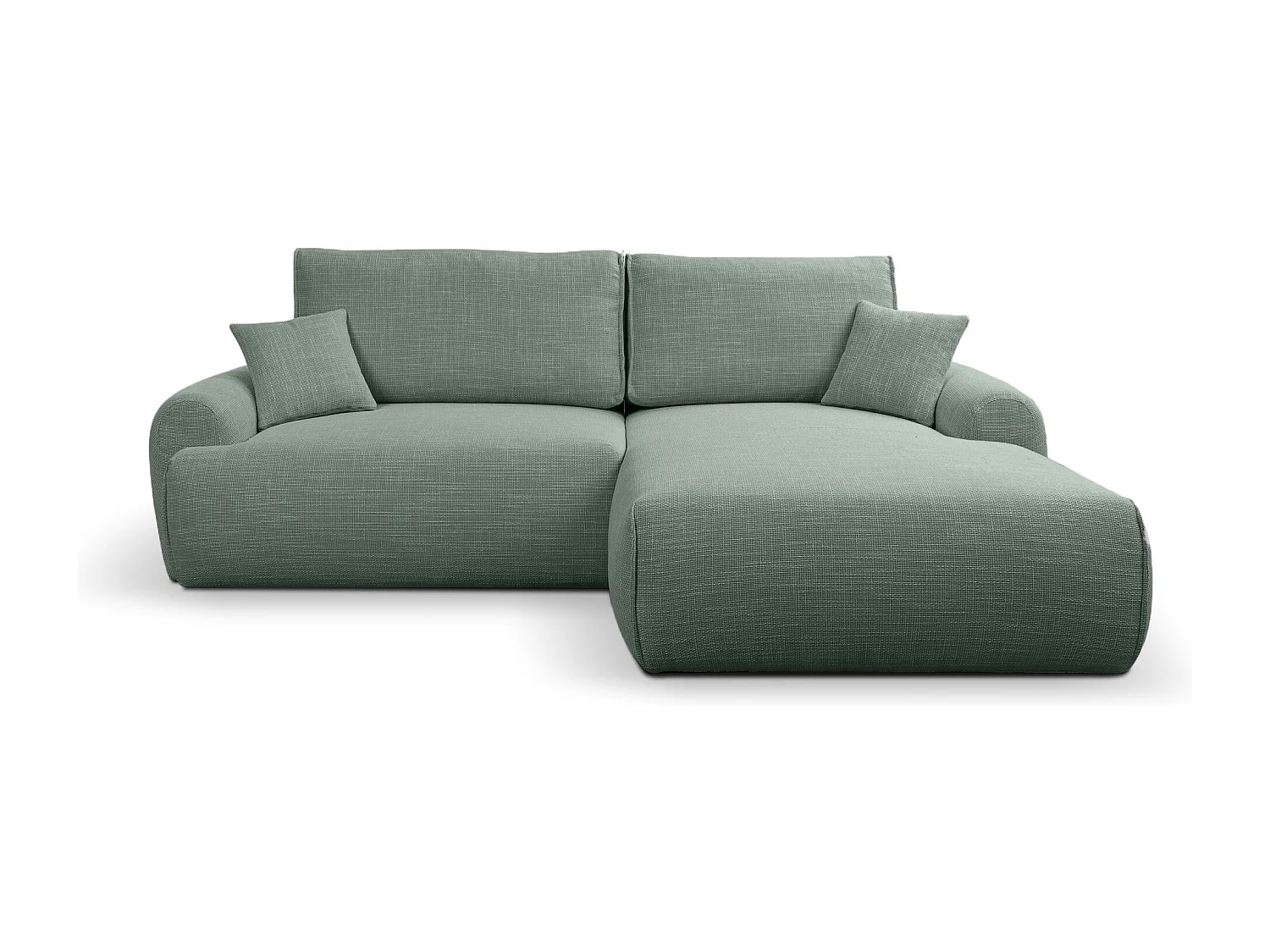 Canapé d'Angle droit avec fonction de couchage Noboo coffre en vert du fabricant -VINOTTI
