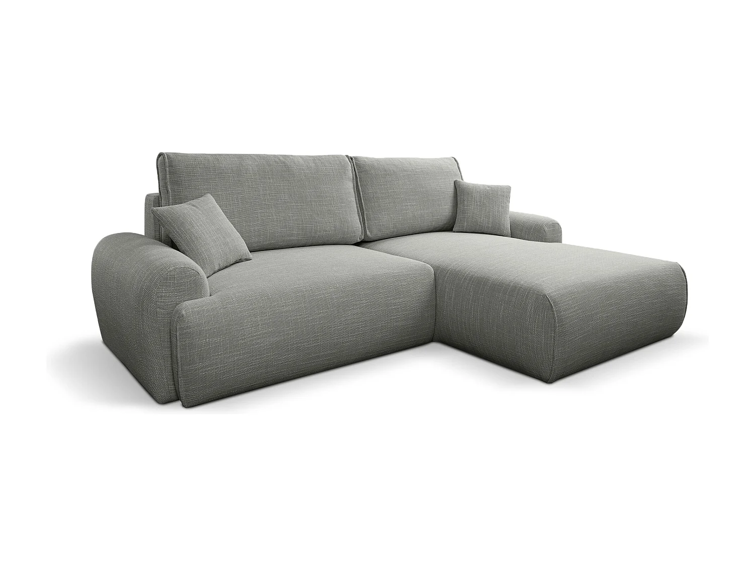 Canapé d'Angle droit avec fonction de couchage Noboo coffre en gris du fabricant -VINOTTI