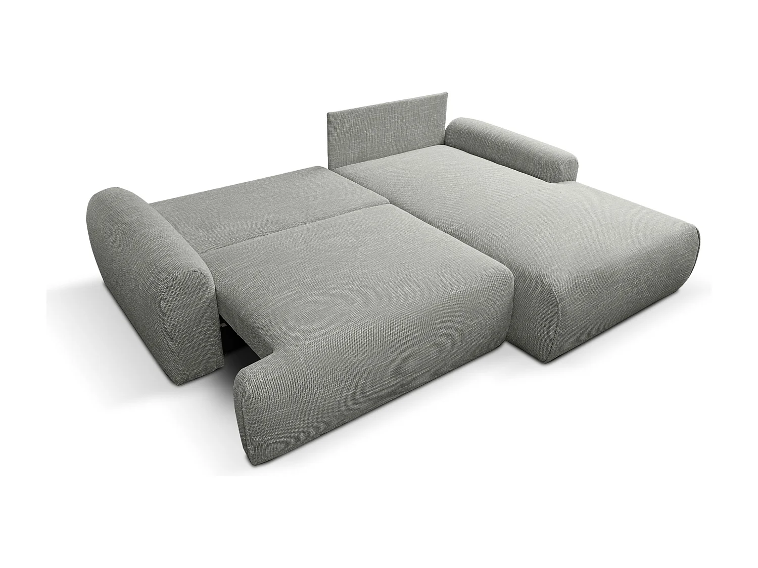 Canapé d'Angle droit avec fonction de couchage Noboo coffre en gris du fabricant -VINOTTI