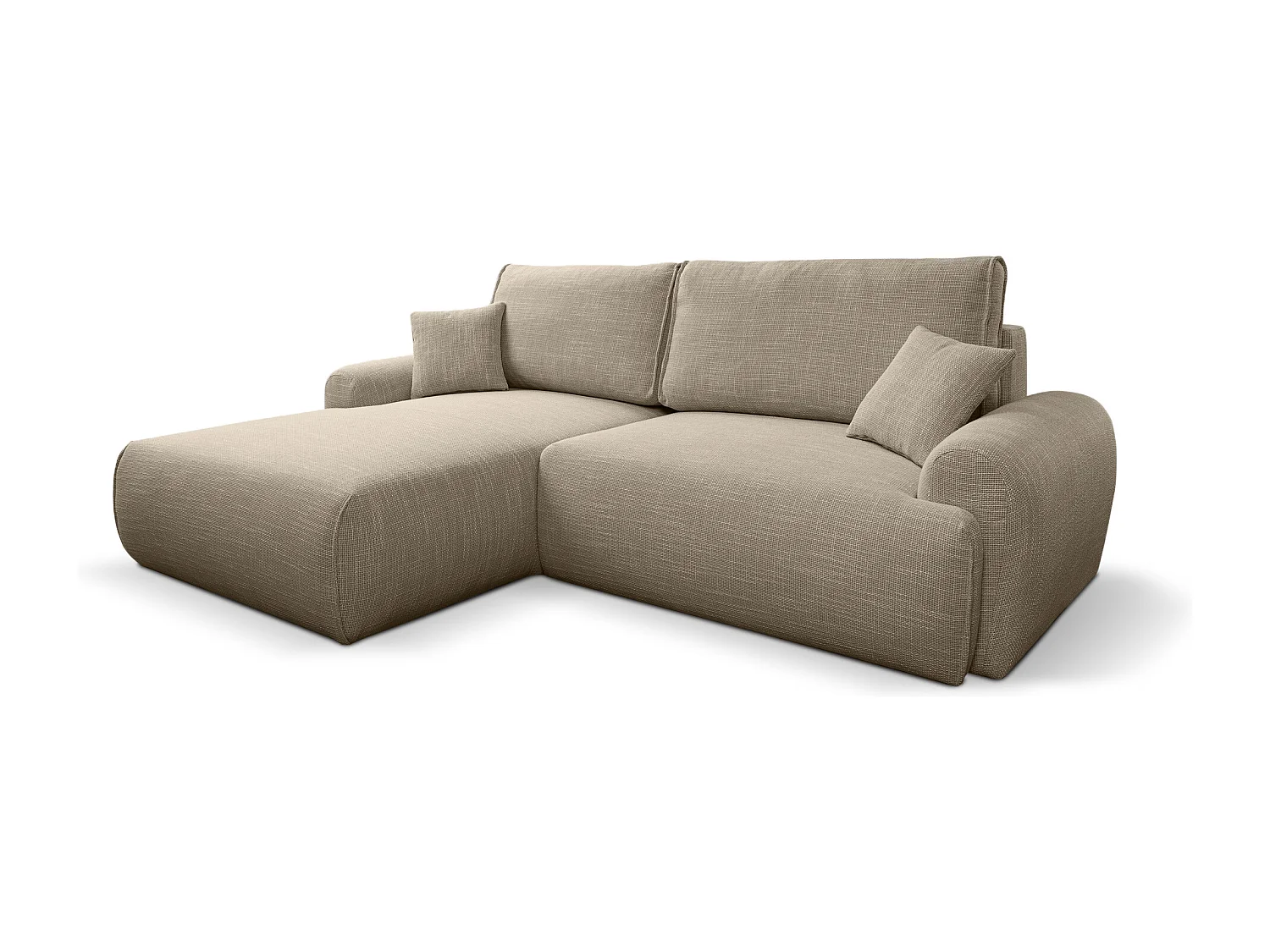 Divano letto angolare sinistro con vano contenitore Noboo in marrone del produttore - VINOTTI