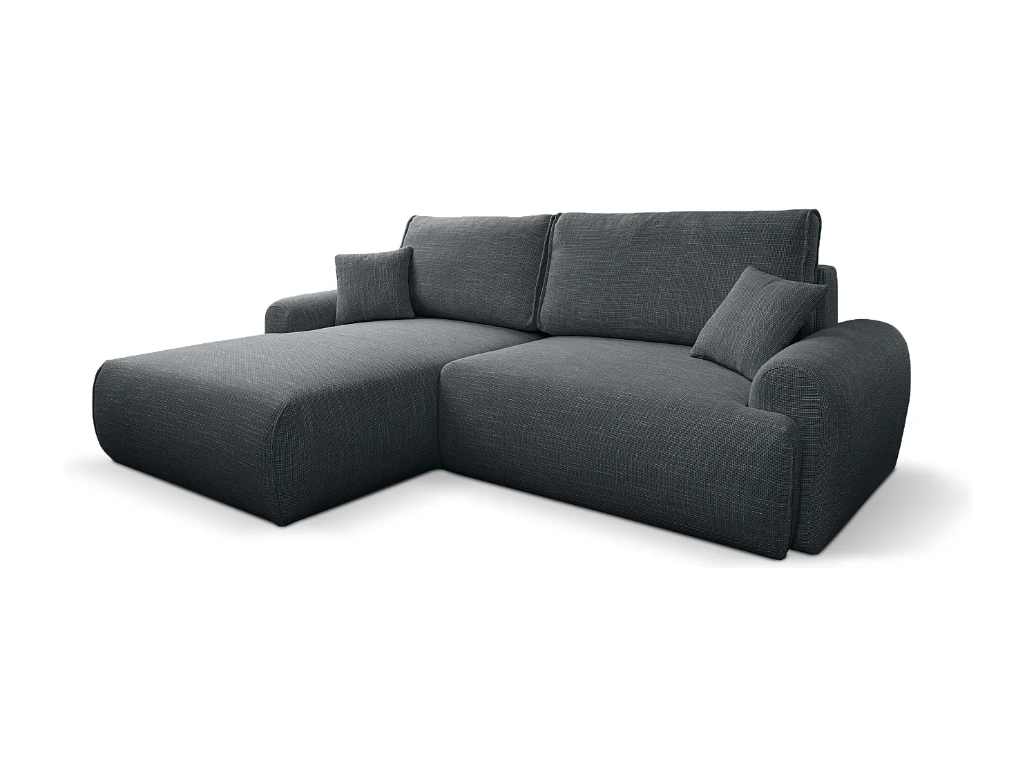 Canapé d'Angle gauche avec fonction de couchage Noboo coffre en anthracite direct fabricant, livraison et installation offertes