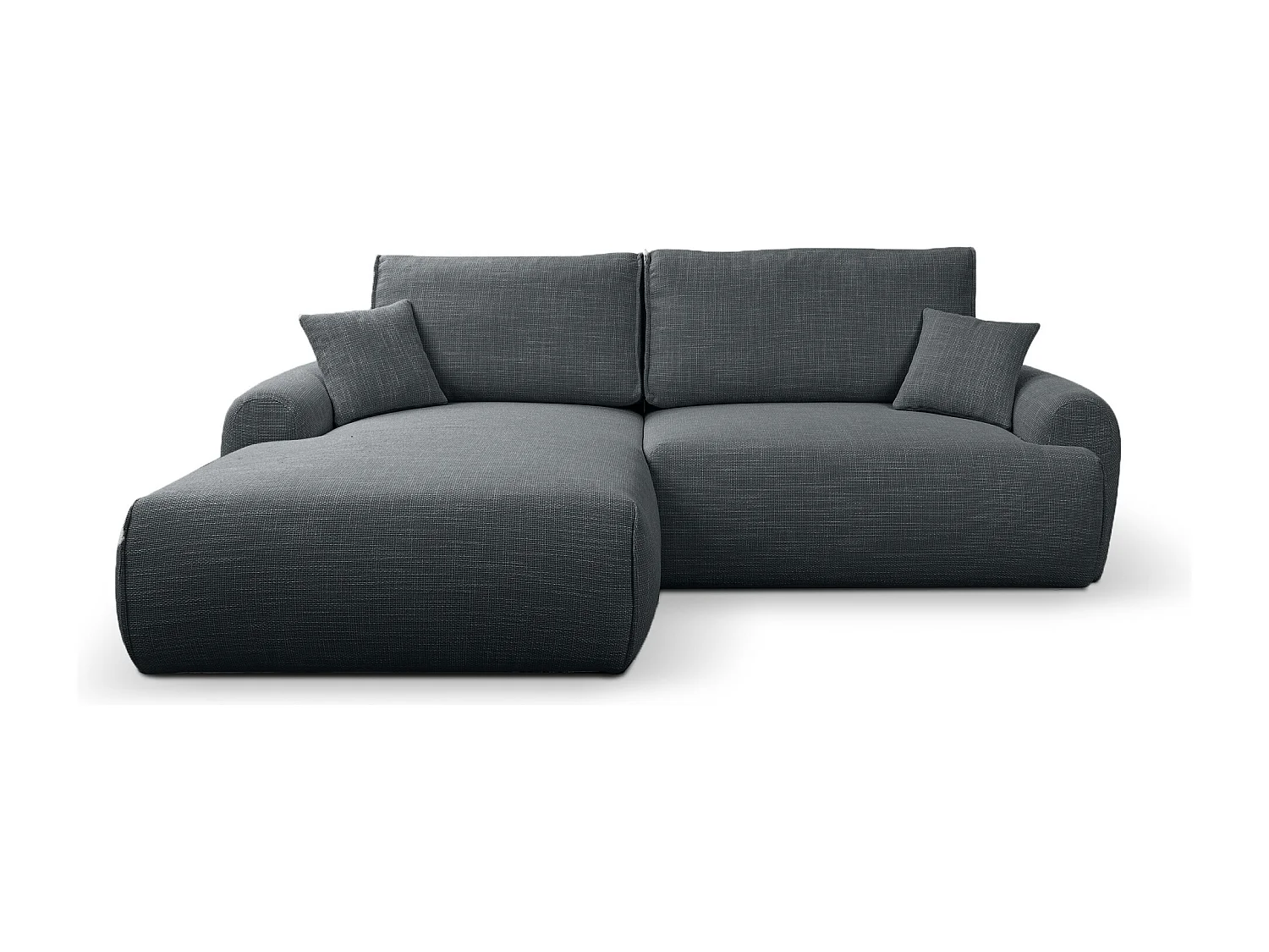 Canapé d'Angle gauche avec fonction de couchage Noboo coffre en anthracite direct fabricant, livraison et installation offertes