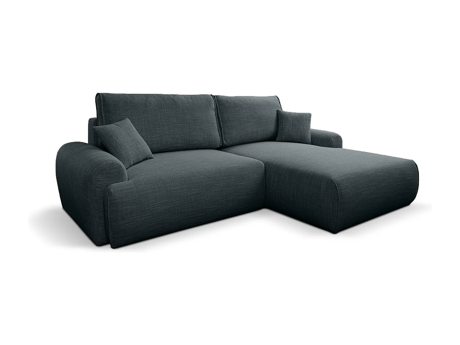 Canapé d'Angle droit avec fonction de couchage Noboo coffre en noir direct fabricant, livraison et installation offertes