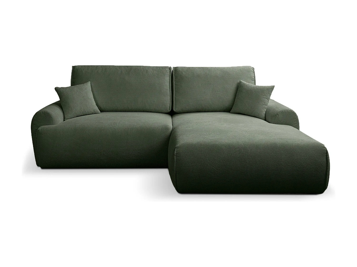 Canapé d'Angle droit avec fonction de couchage Noboo coffre en vert bouteille du fabricant -VINOTTI