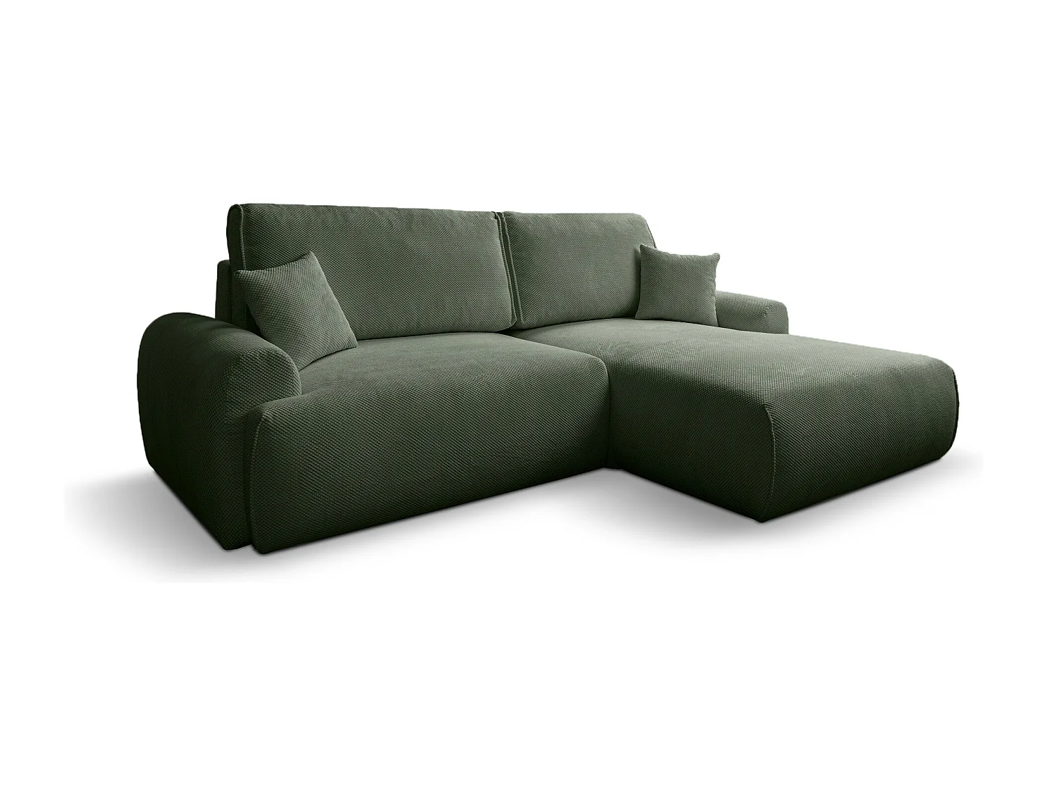 Divano letto angolare destro con vano contenitore Noboo in verde bottiglia del produttore - VINOTTI