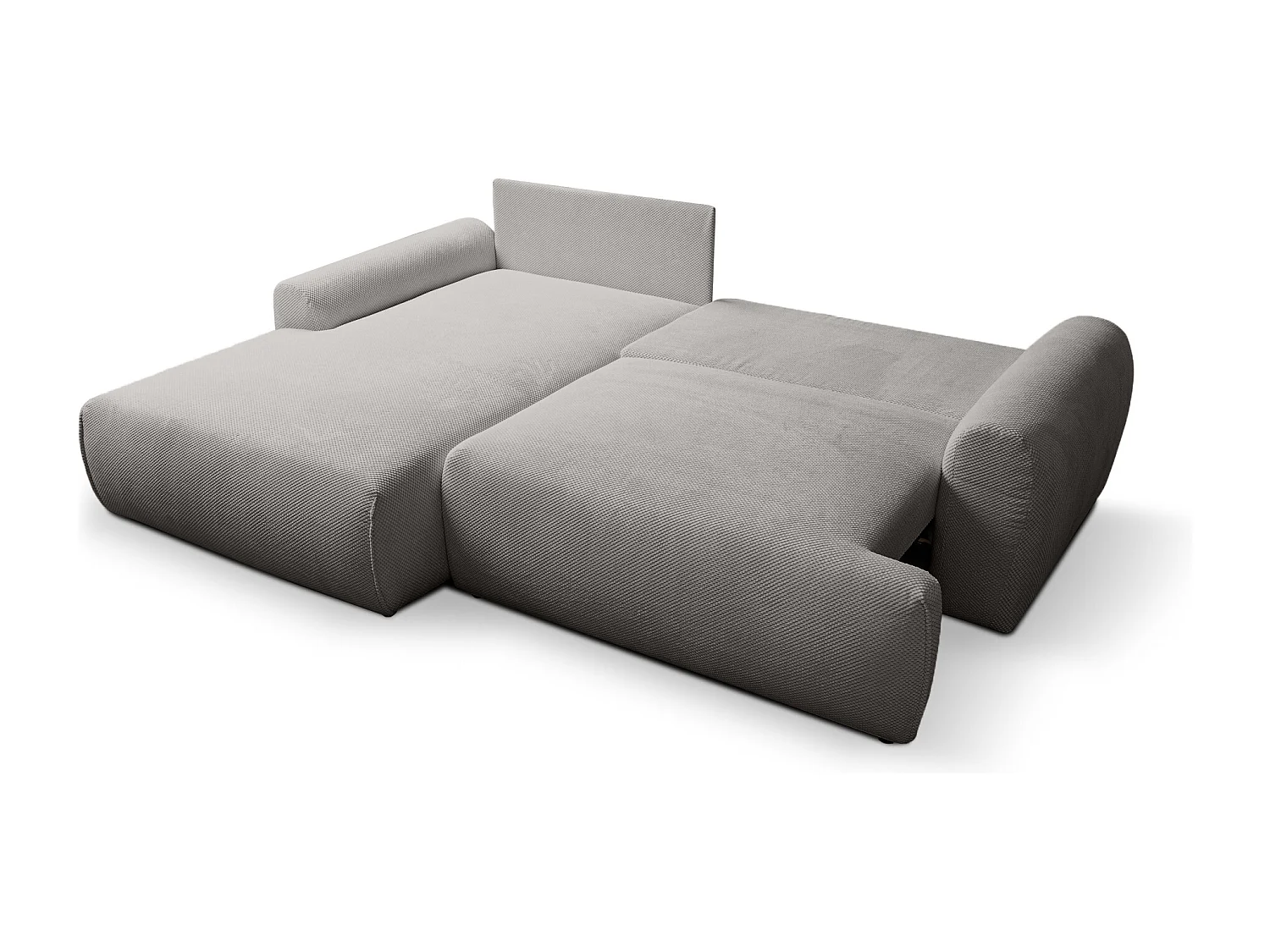 Canapé d'Angle gauche avec fonction de couchage Noboo coffre en beige direct fabricant, livraison et installation offertes