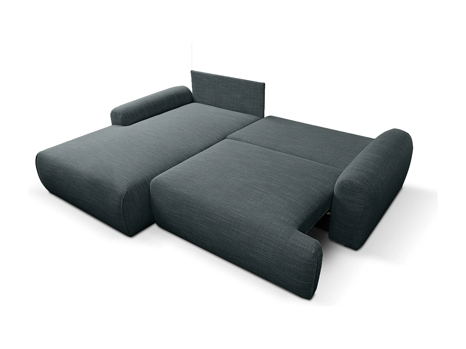 Canapé d'Angle gauche avec fonction de couchage Noboo coffre en noir direct fabricant, livraison et installation offertes