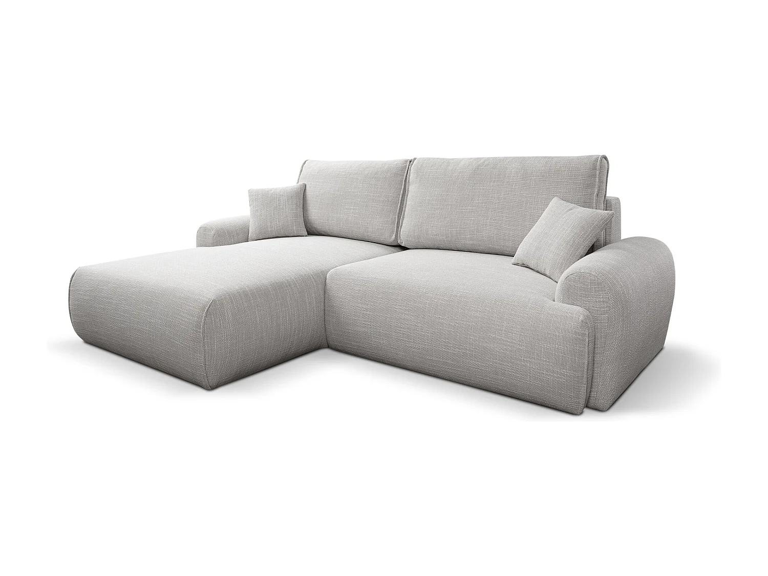 Divano letto angolare sinistro con vano contenitore Noboo in grigio chiaro del produttore - VINOTTI