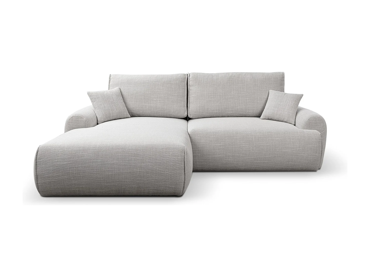 Canapé d'Angle gauche avec fonction de couchage Noboo coffre en gris clair direct fabricant, livraison et installation offertes