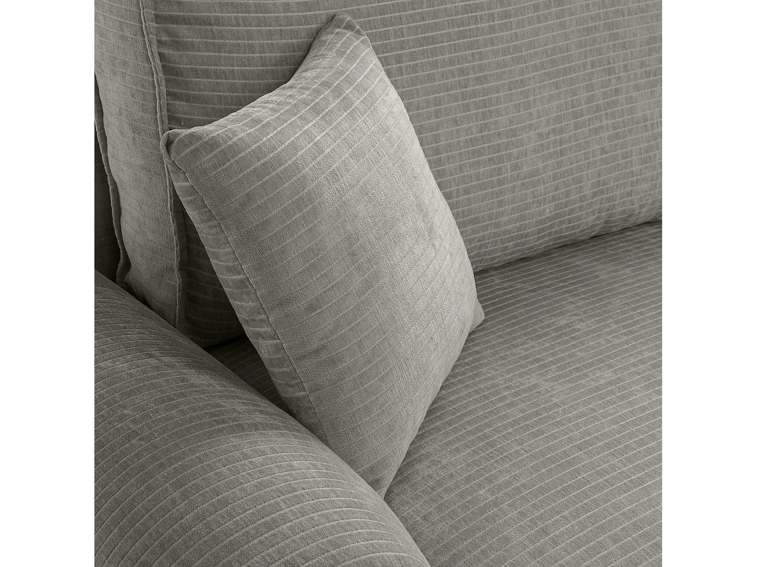 Canapé d'Angle droit avec fonction de couchage Noboo coffre en velours côtelé gris du fabricant -VINOTTI