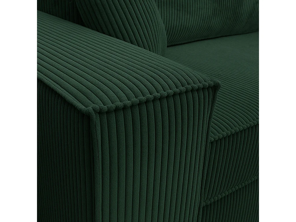 Divano letto angolare reversibile con vano contenitore universale Karl L in velluto a coste verde bottiglia del produttore - VINOTTI