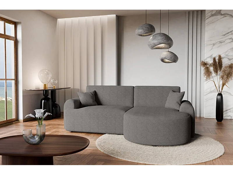 Canapé d'Angle droit avec fonction de couchage ARTE PREMIUM coffre en gris du fabricant