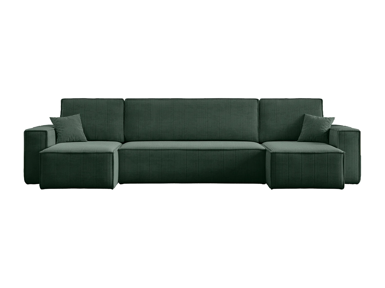 Canapé d'Angle réversible convertible avec fonction de couchage Karl U coffre universel en velours côtelé vert bouteille du fabricant - VINOTTI