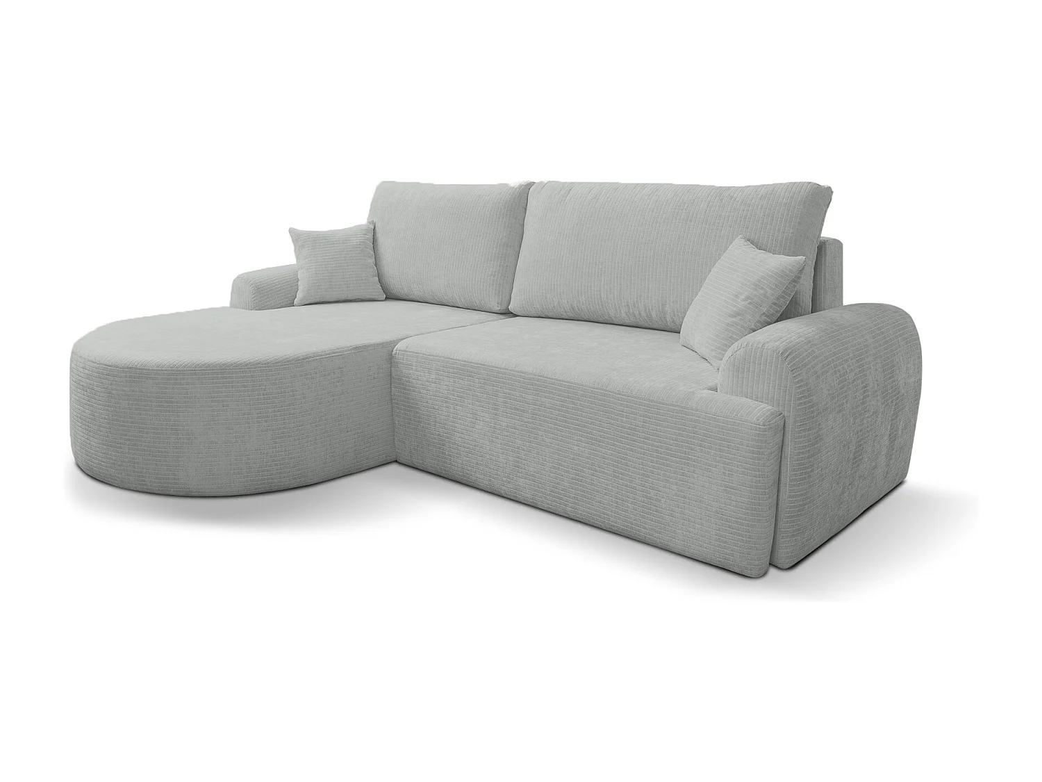 Canapé d'Angle gauche avec fonction de couchage ARTE PREMIUM coffre en velours côtelé gris du fabricant - VINOTTI