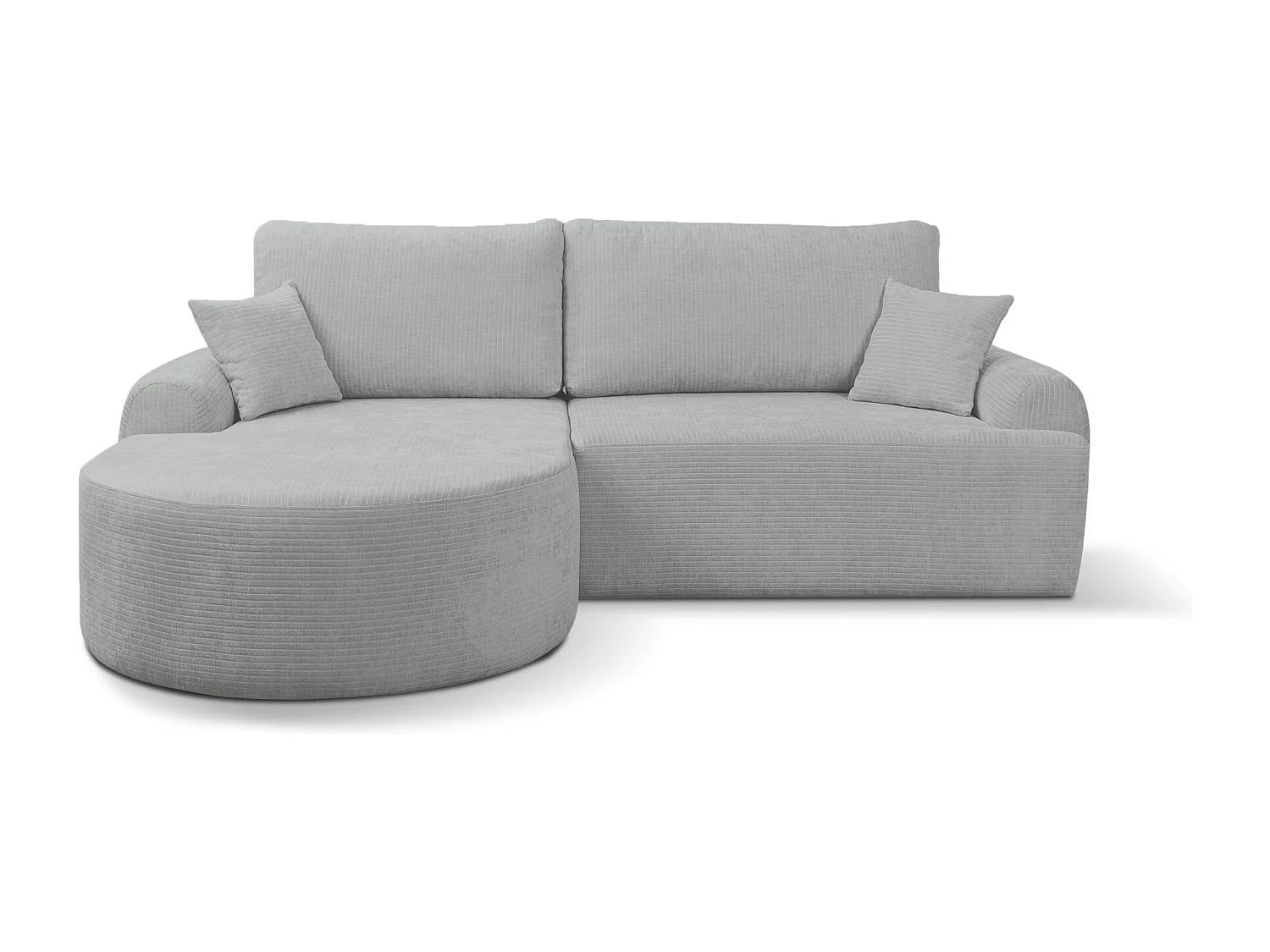 Canapé d'Angle gauche avec fonction de couchage ARTE PREMIUM coffre en velours côtelé gris du fabricant - VINOTTI