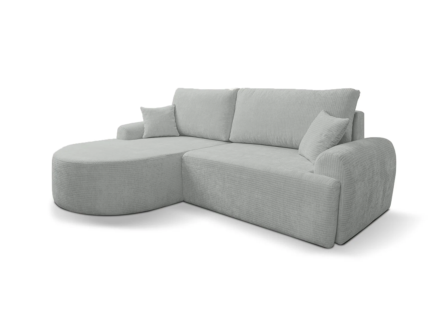Canapé d'Angle gauche avec fonction de couchage ARTE PREMIUM coffre en velours côtelé gris du fabricant - VINOTTI