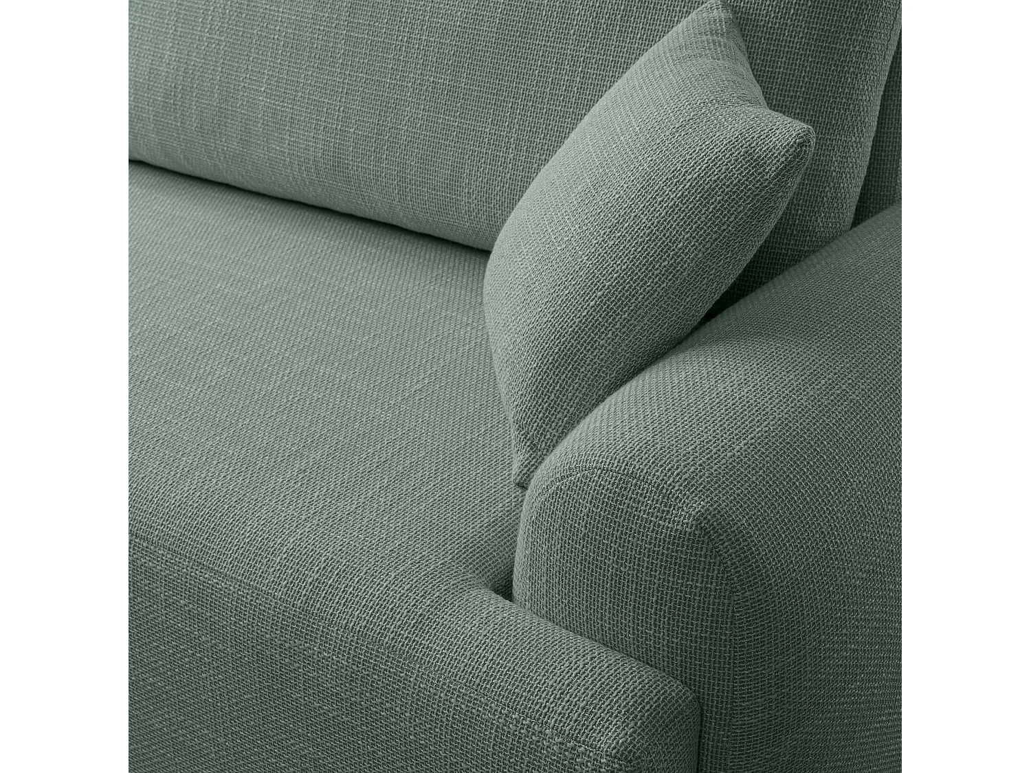 Canapé d’angle gauche en tissu tressé vert bouteille, résistant à l’usure, avec fonction couchage – ARTE PREMIUM