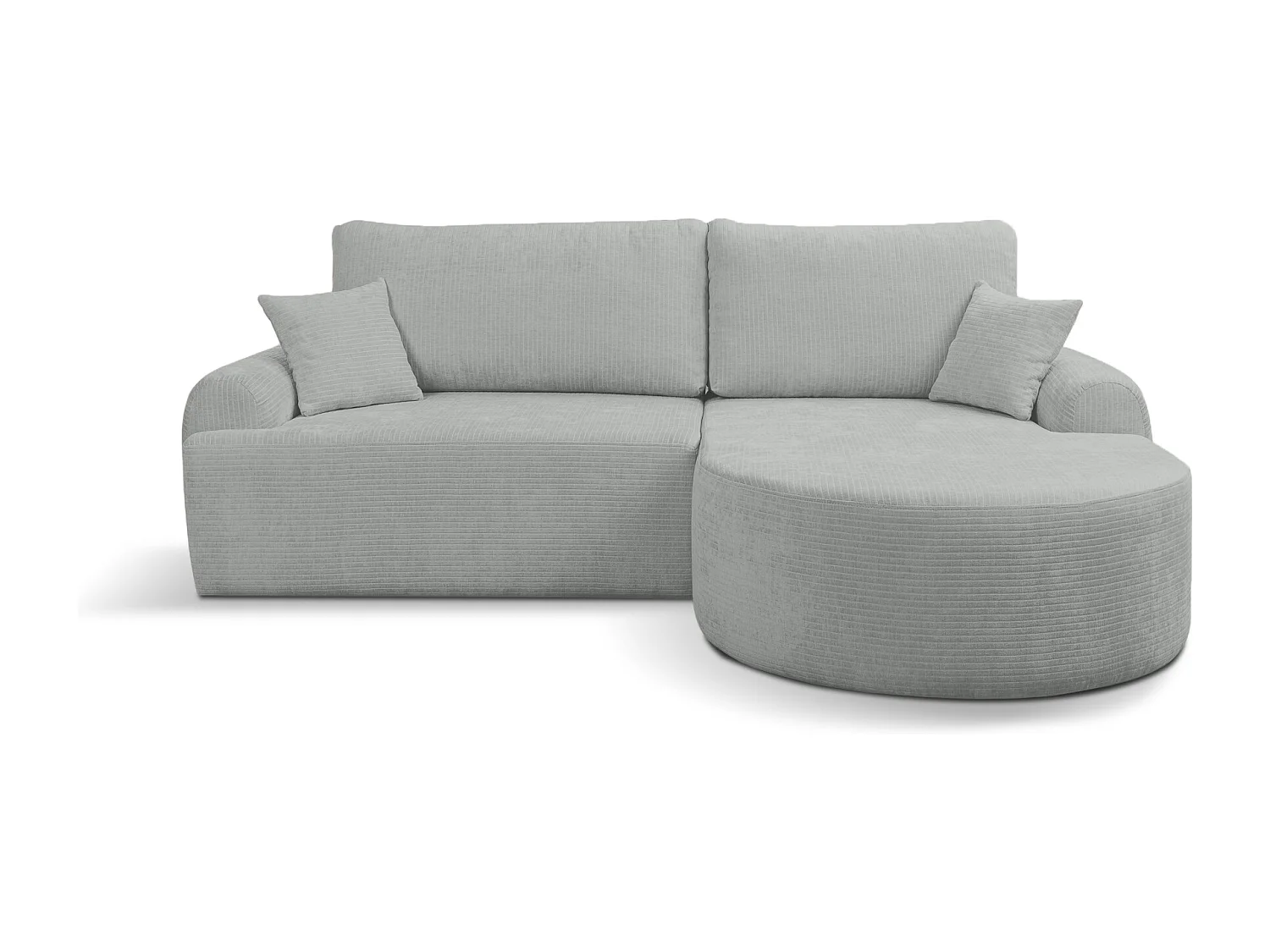 Canapé d'Angle droit avec fonction de couchage ARTE PREMIUM coffre en velours côtelé gris du fabricant - VINOTTI