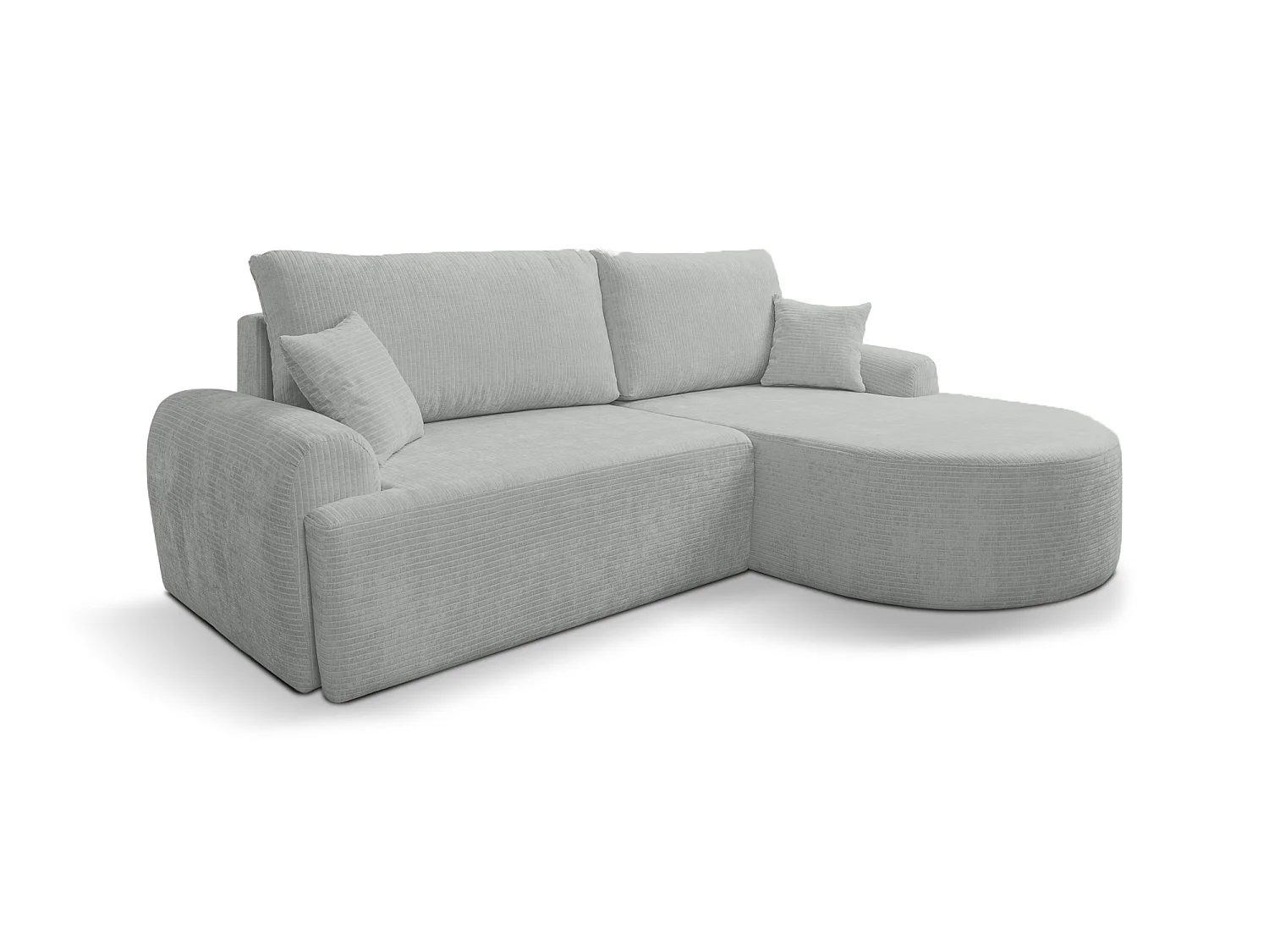 Canapé d'Angle droit avec fonction de couchage ARTE PREMIUM coffre en velours côtelé gris du fabricant - VINOTTI