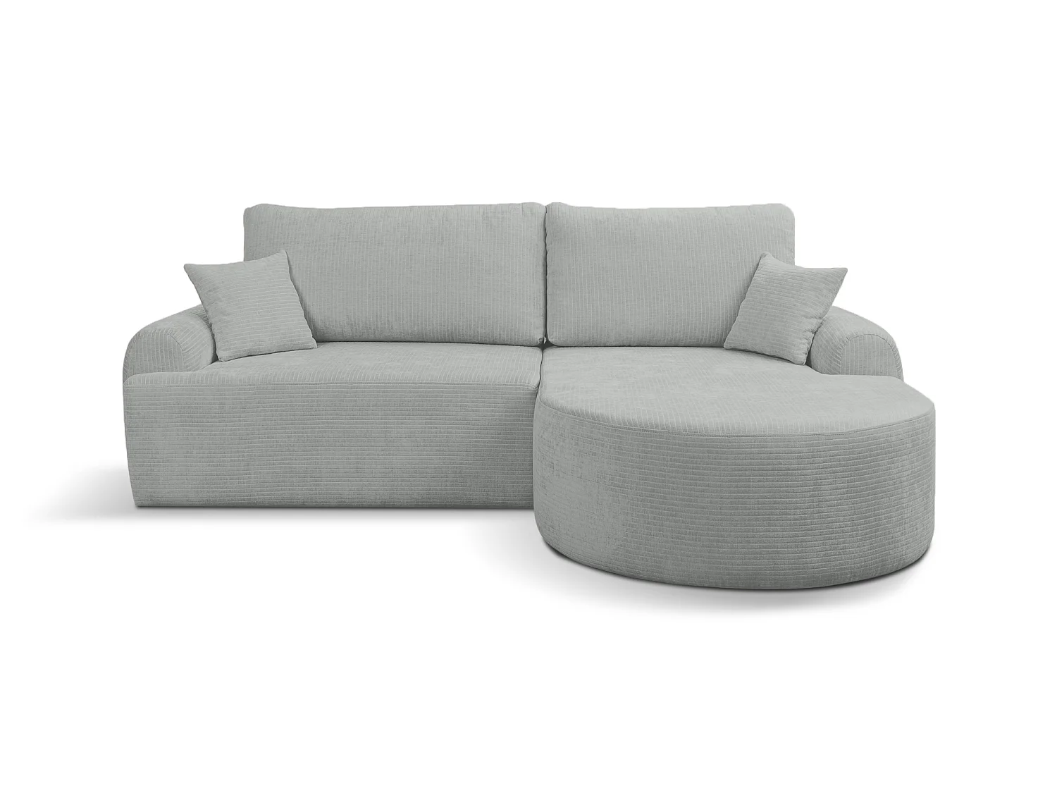 Canapé d'Angle droit avec fonction de couchage ARTE PREMIUM coffre en velours côtelé gris du fabricant - VINOTTI