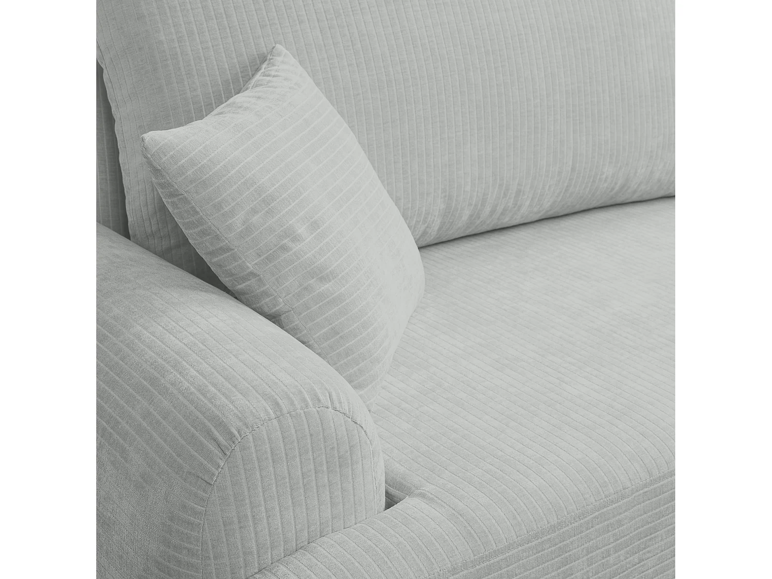 Canapé d'Angle droit avec fonction de couchage ARTE PREMIUM coffre en velours côtelé gris du fabricant - VINOTTI