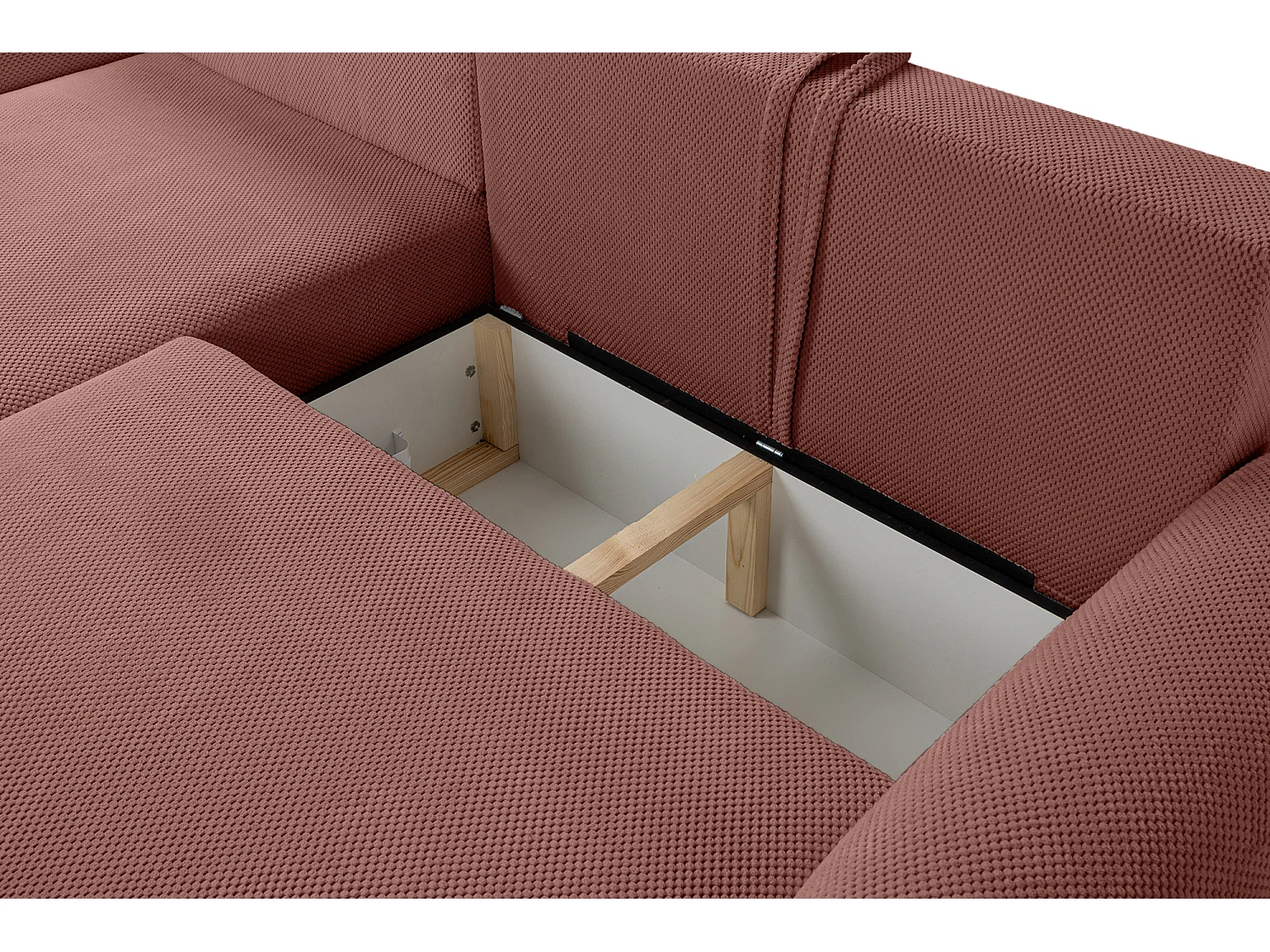 Canapé d'Angle gauche avec fonction de couchage ARTE PREMIUM coffre en bordeaux du fabricant