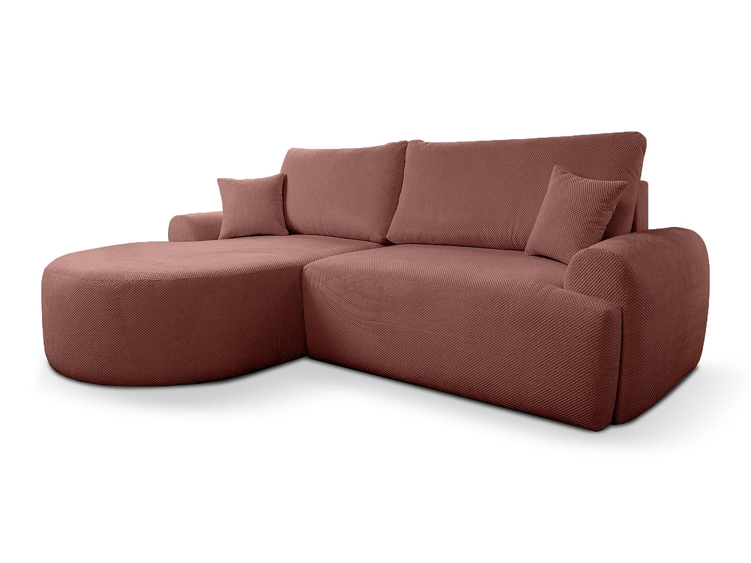 Canapé d'Angle gauche avec fonction de couchage ARTE PREMIUM coffre en bordeaux du fabricant