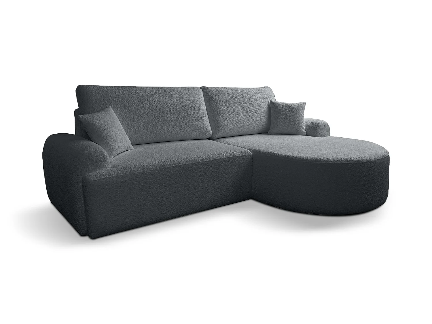 Canapé d’angle droit moderne avec fonction couchage en anthracite – ARTE PREMIUM, direct fabricant