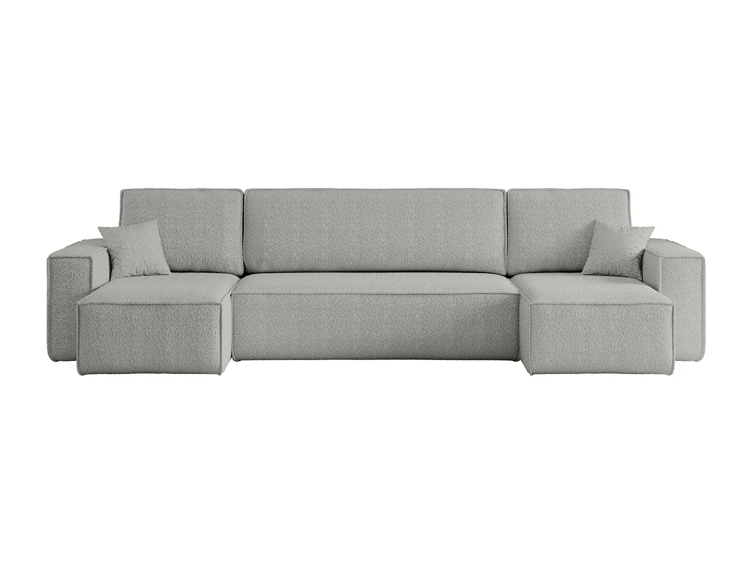 Canapé d'Angle réversible convertible avec fonction de couchage Karl U coffre universel en tissu bouclé gris clair du fabricant - VINOTTI