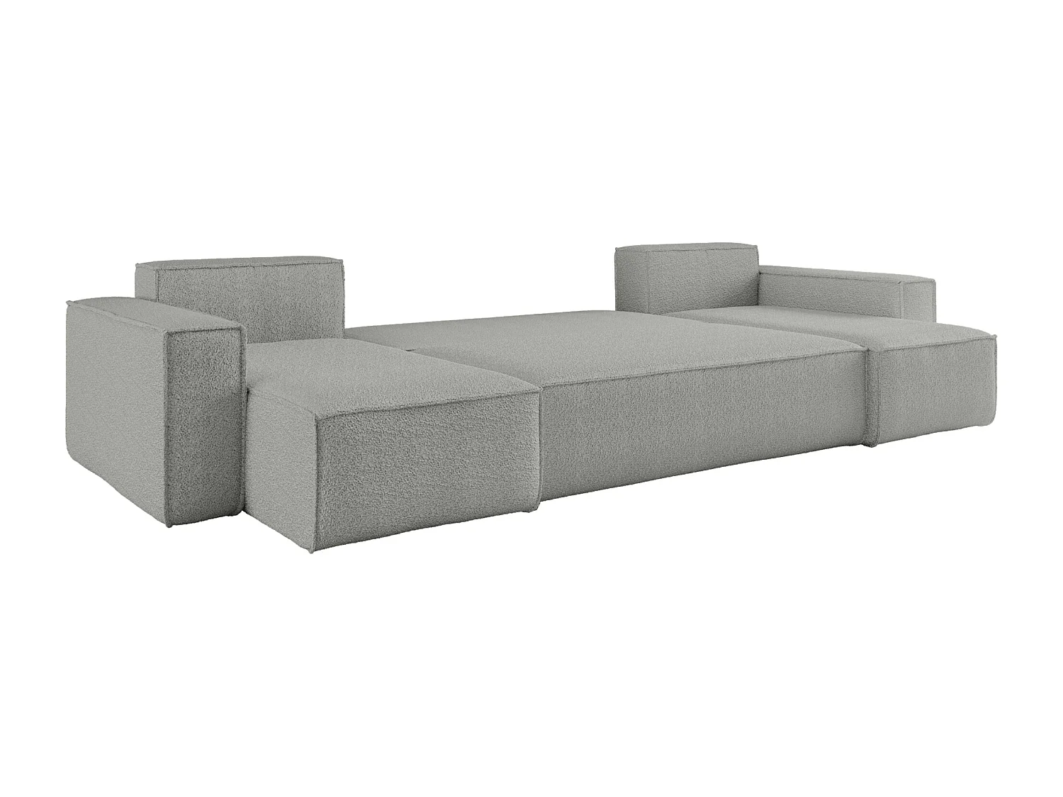 Canapé d'Angle réversible convertible avec fonction de couchage Karl U coffre universel en tissu bouclé gris clair du fabricant - VINOTTI