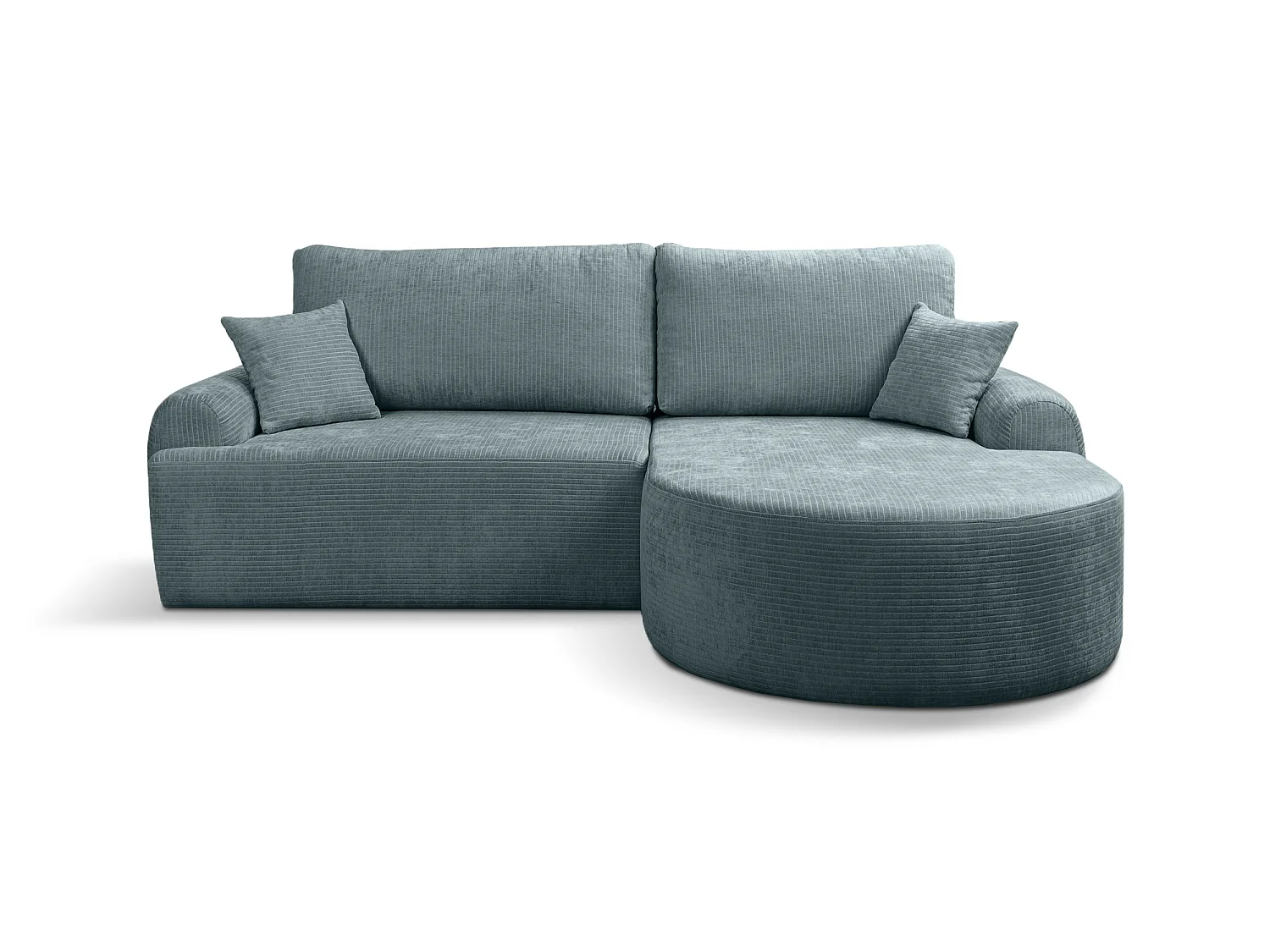 Canapé d'Angle droit avec fonction de couchage ARTE PREMIUM coffre en velours côtelé turquoise du fabricant - VINOTTI